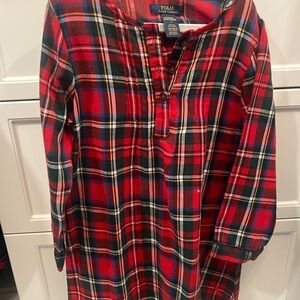 Polo by Ralph Lauren Kids Red and Green Plaid Nightgown; great condition; Size 5